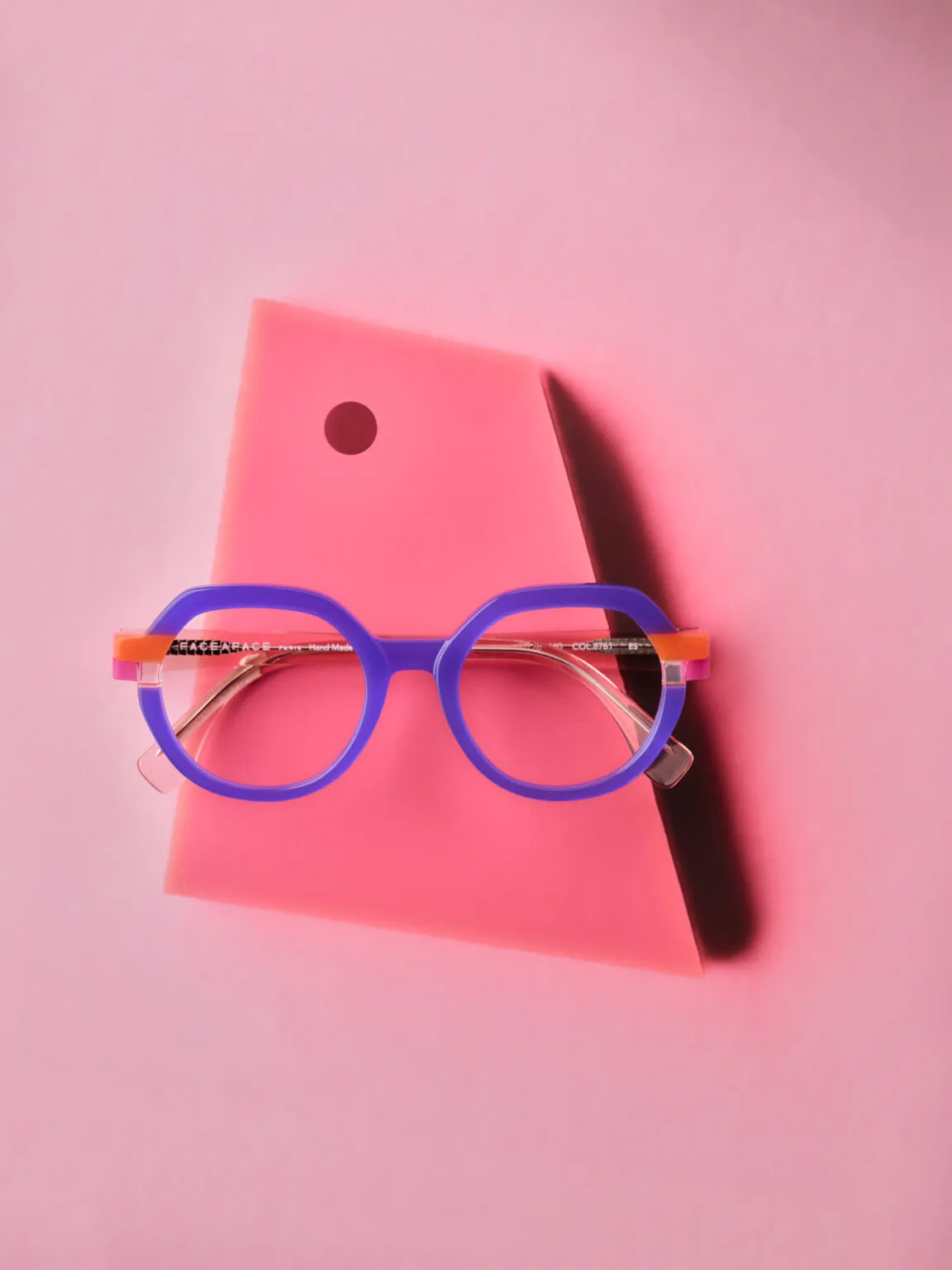 Face à Face eyewear frame with layered colour detailing